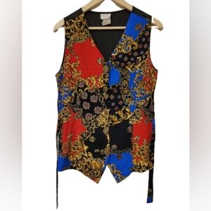 Vintage Bobbie Brooks Geomatric color block Vest Tops Holidays women size M